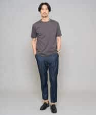 KHKGD42039 a.v.v MEN(アー・ヴェ・ヴェ) 【洗濯機で洗える/接触冷感/UVカット/毛玉になりにくい】シルケットスムースクルーネックスマートＴシャツ ダークグレー