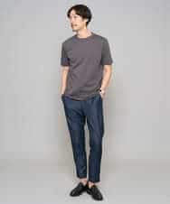 KHKGD42039 a.v.v MEN(アー・ヴェ・ヴェ) 【洗濯機で洗える/接触冷感/UVカット/毛玉になりにくい】シルケットスムースクルーネックスマートＴシャツ ダークグレー