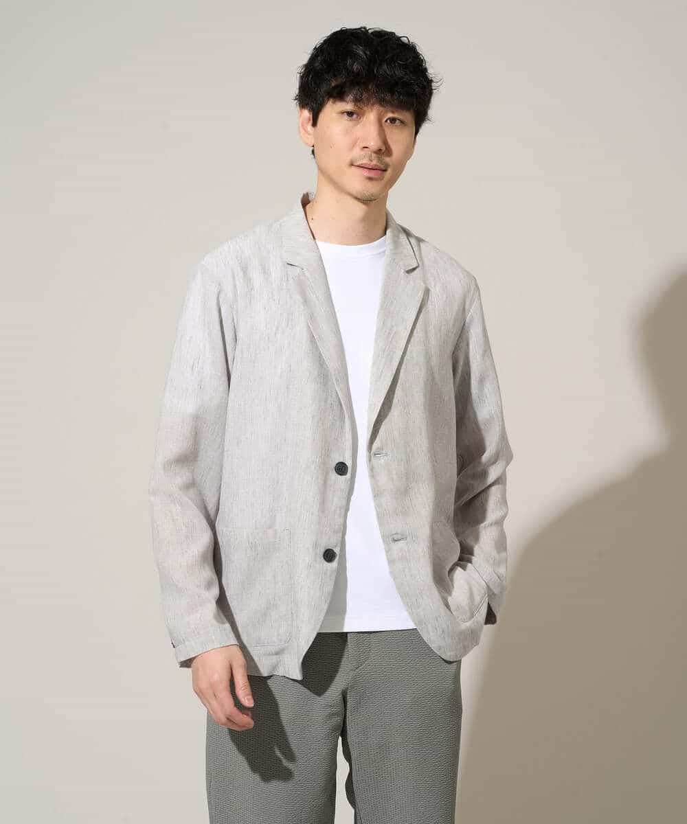 KHKGD42039 a.v.v MEN(アー・ヴェ・ヴェ) 【洗濯機で洗える/接触冷感/UVカット/毛玉になりにくい】シルケットスムースクルーネックスマートＴシャツ ダークグレー