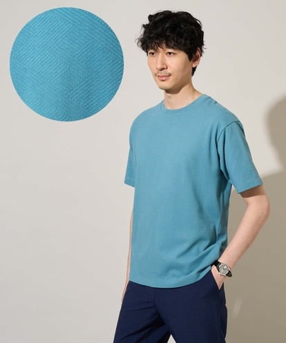 KHKGD48044 a.v.v MEN 【イージーケア/洗濯機で洗える】キカジャカードセミワイドシルエットカットソー