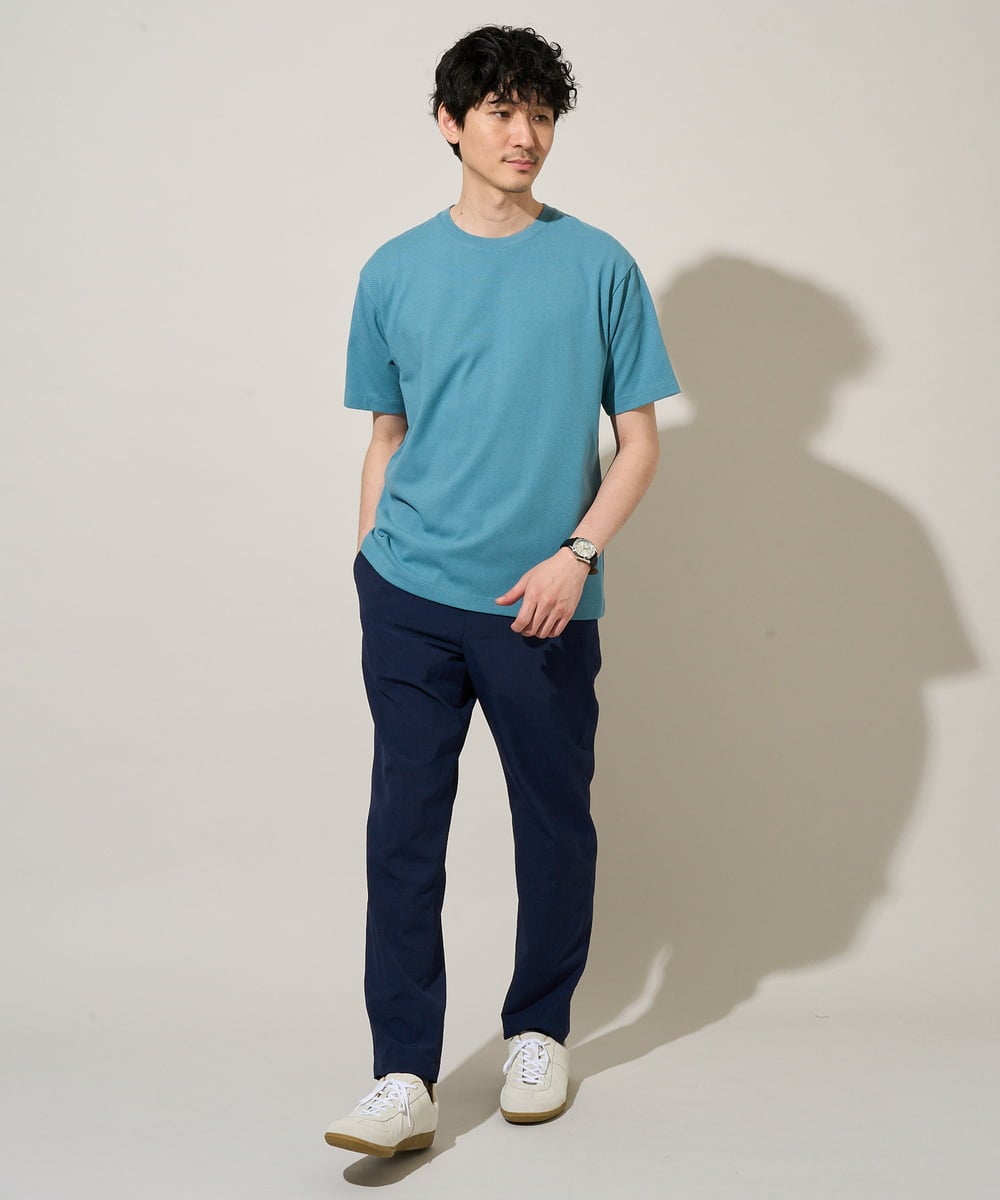 KHKGD48044 a.v.v MEN(アー・ヴェ・ヴェ) 【イージーケア/洗濯機で洗える】キカジャカードセミワイドシルエットカットソー ライトグレー