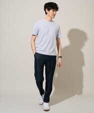 KHKGD48044 a.v.v MEN(アー・ヴェ・ヴェ) 【イージーケア/洗濯機で洗える】キカジャカードセミワイドシルエットカットソー ライトグレー