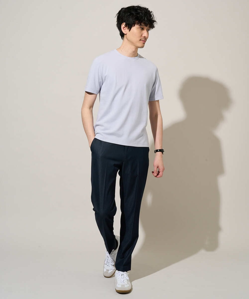 KHKGD48044 a.v.v MEN(アー・ヴェ・ヴェ) 【イージーケア/洗濯機で洗える】キカジャカードセミワイドシルエットカットソー ライトグレー