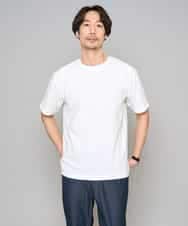 KHKGD48044 a.v.v MEN(アー・ヴェ・ヴェ) 【イージーケア/洗濯機で洗える】キカジャカードセミワイドシルエットカットソー ホワイト