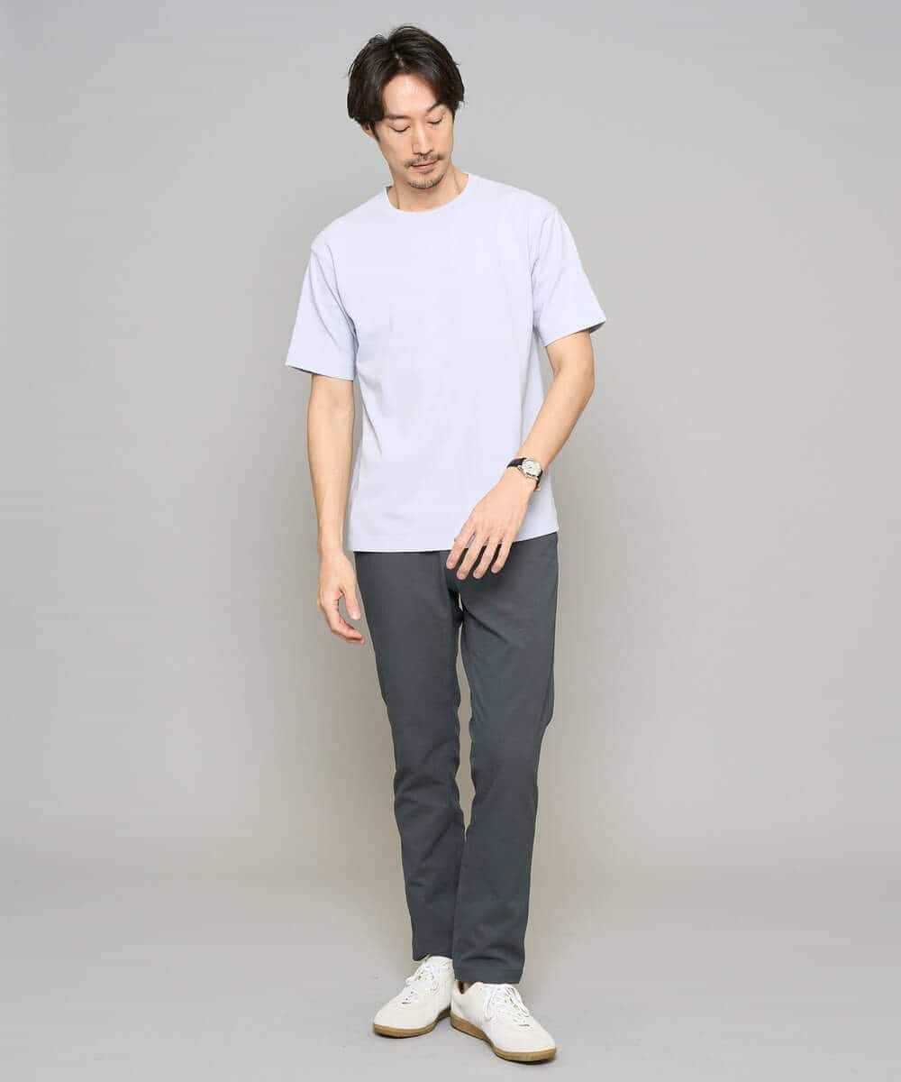 KHKGD48044 a.v.v MEN(アー・ヴェ・ヴェ) 【イージーケア/洗濯機で洗える】キカジャカードセミワイドシルエットカットソー ライトグレー