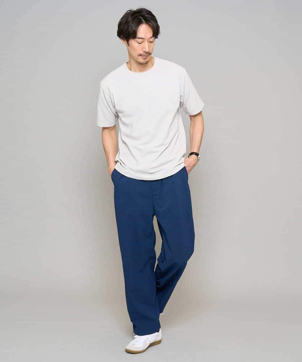 KHKGD48044 a.v.v MEN(アー・ヴェ・ヴェ) 【イージーケア/洗濯機で洗える】キカジャカードセミワイドシルエットカットソー ライトグレー