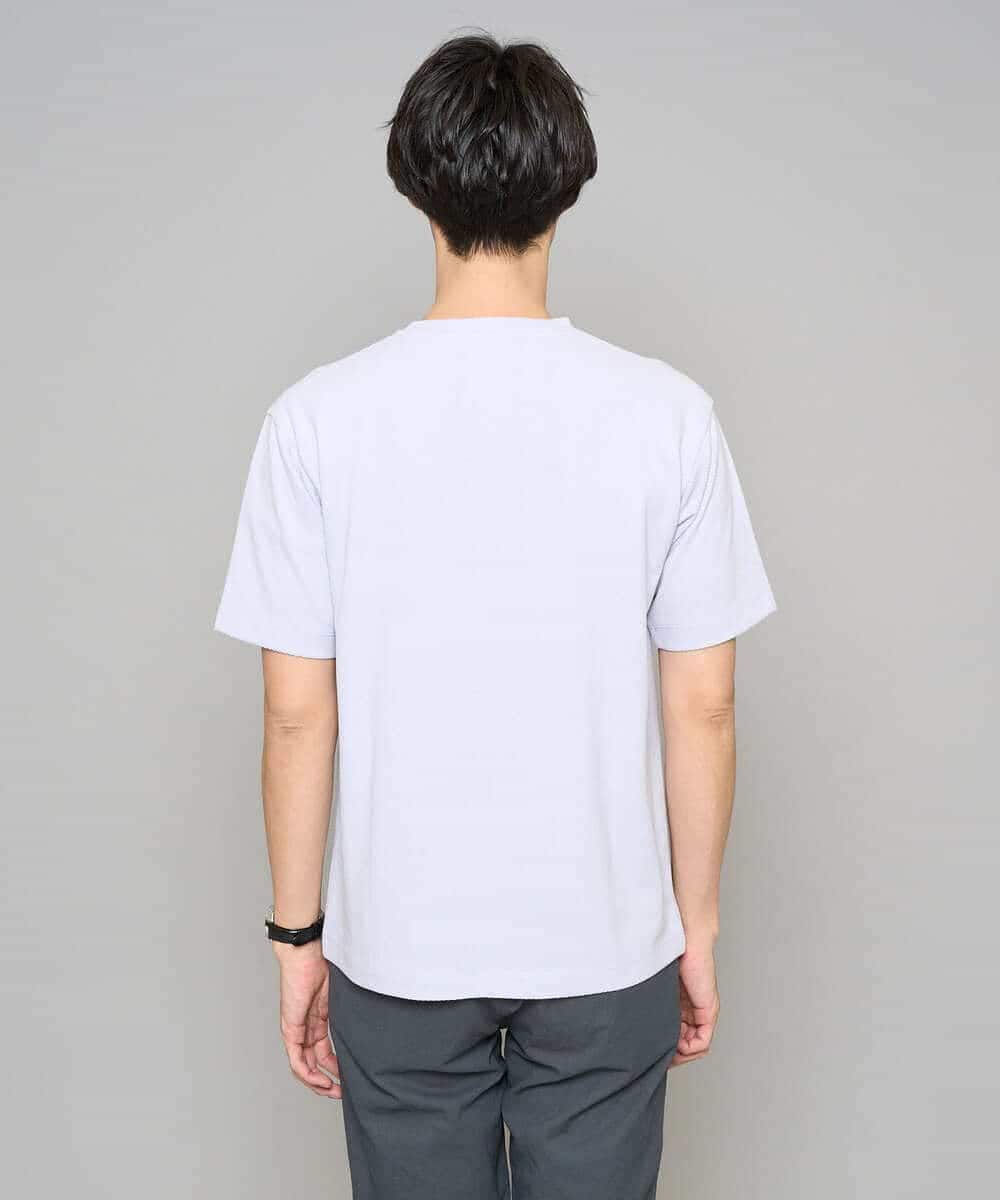 KHKGD48044 a.v.v MEN(アー・ヴェ・ヴェ) 【イージーケア/洗濯機で洗える】キカジャカードセミワイドシルエットカットソー ライトグレー