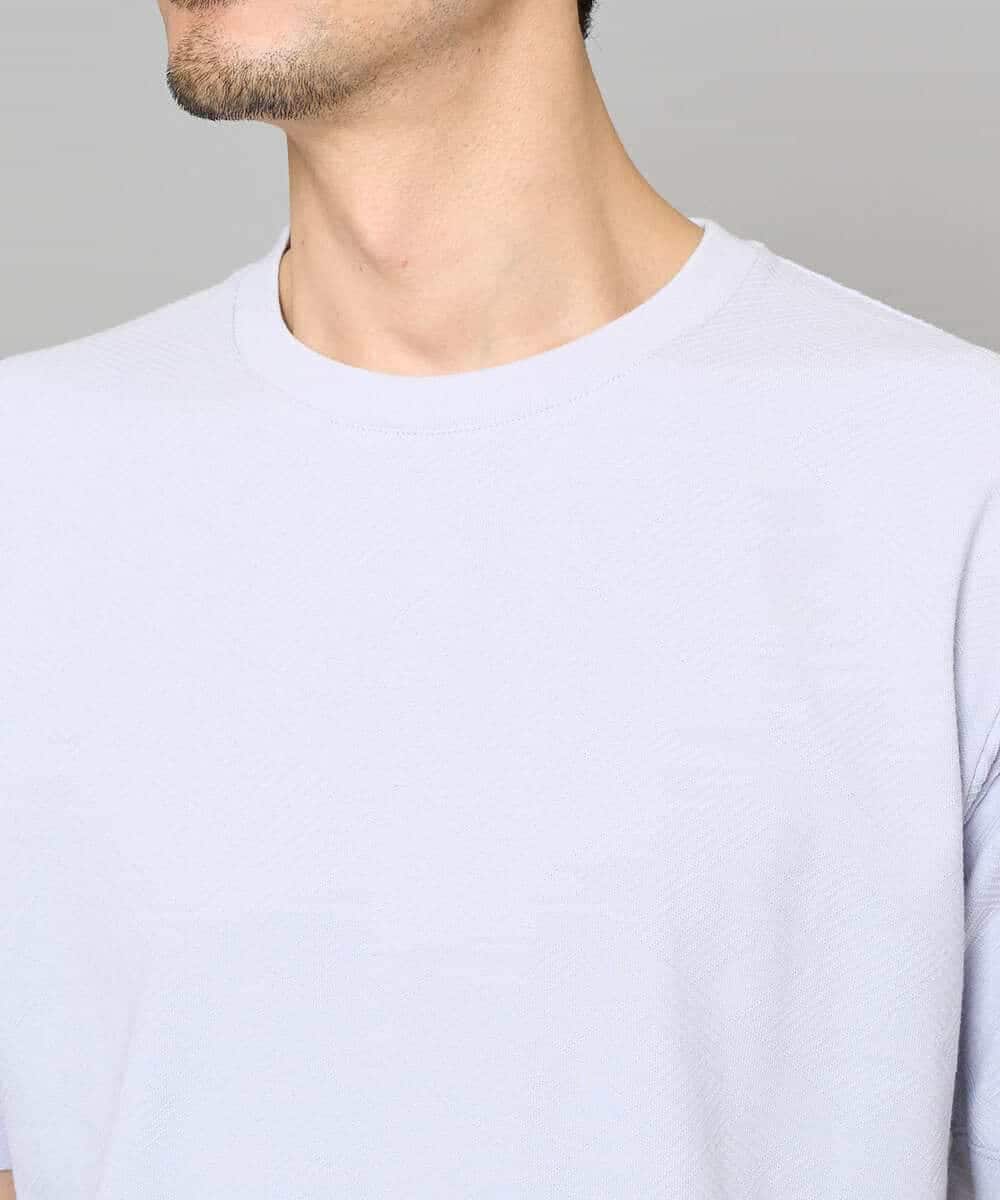 KHKGD48044 a.v.v MEN(アー・ヴェ・ヴェ) 【イージーケア/洗濯機で洗える】キカジャカードセミワイドシルエットカットソー ライトグレー