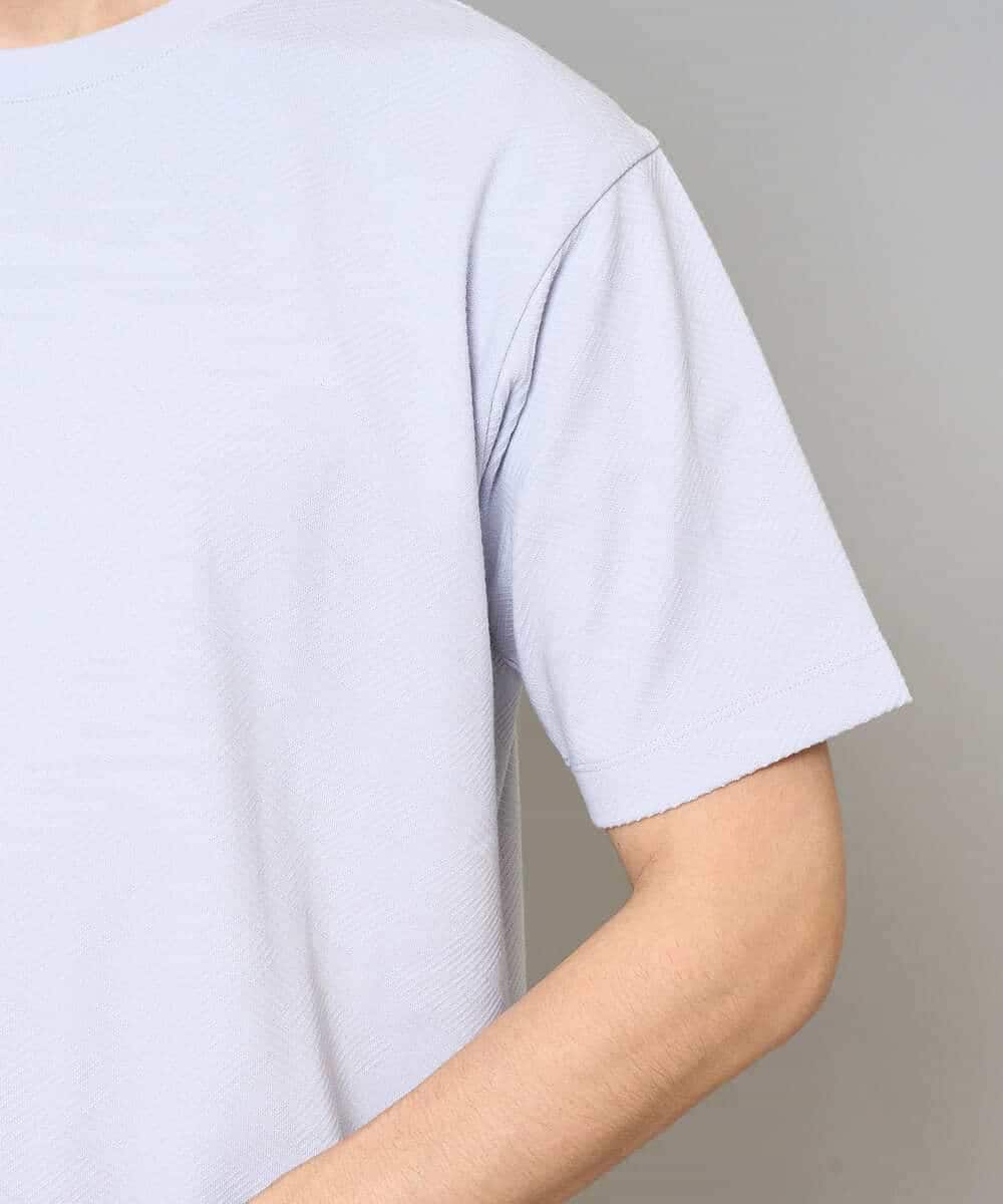 KHKGD48044 a.v.v MEN(アー・ヴェ・ヴェ) 【イージーケア/洗濯機で洗える】キカジャカードセミワイドシルエットカットソー ライトグレー