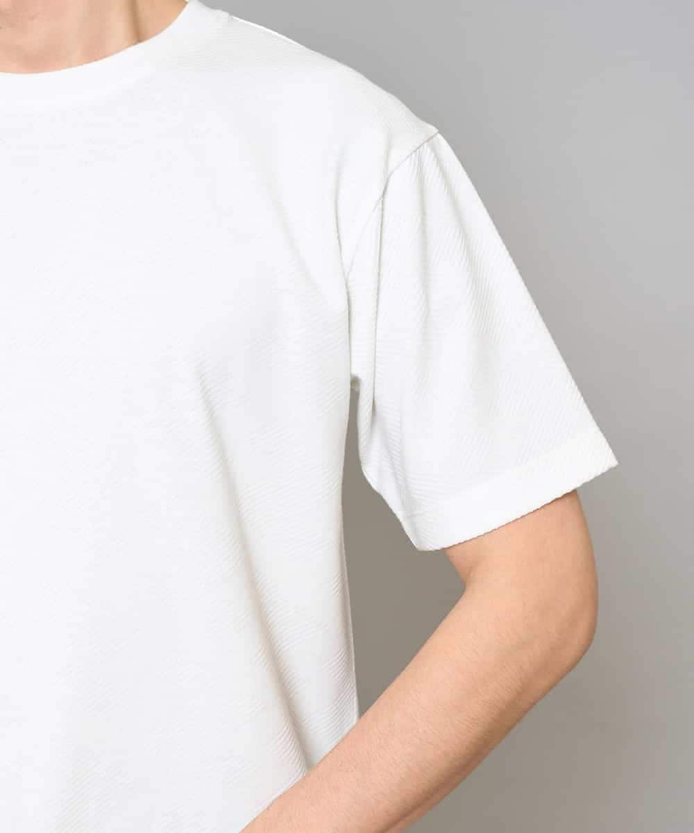 KHKGD48044 a.v.v MEN(アー・ヴェ・ヴェ) 【イージーケア/洗濯機で洗える】キカジャカードセミワイドシルエットカットソー ライトグレー