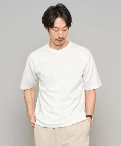 KHKGD49049 a.v.v MEN 【イージーケア/洗濯機で洗える/接触冷感】フォーマルジャカードセミワイドシルエットカットソー