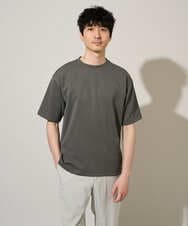 KHKGD49049 a.v.v MEN(アー・ヴェ・ヴェ) 【イージーケア/洗濯機で洗える/接触冷感】フォーマルジャカードセミワイドシルエットカットソー ダークグレー