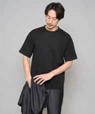 KHKGD49049 a.v.v MEN(アー・ヴェ・ヴェ) 【イージーケア/洗濯機で洗える/接触冷感】フォーマルジャカードセミワイドシルエットカットソー ブラック