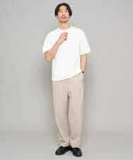 KHKGD49049 a.v.v MEN(アー・ヴェ・ヴェ) 【イージーケア/洗濯機で洗える/接触冷感】フォーマルジャカードセミワイドシルエットカットソー ブラック