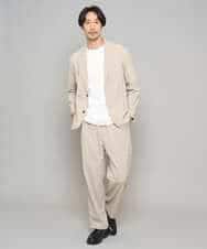 KHKGD49049 a.v.v MEN(アー・ヴェ・ヴェ) 【イージーケア/洗濯機で洗える/接触冷感】フォーマルジャカードセミワイドシルエットカットソー ブラック