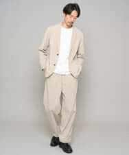 KHKGD49049 a.v.v MEN(アー・ヴェ・ヴェ) 【イージーケア/洗濯機で洗える/接触冷感】フォーマルジャカードセミワイドシルエットカットソー ブラック