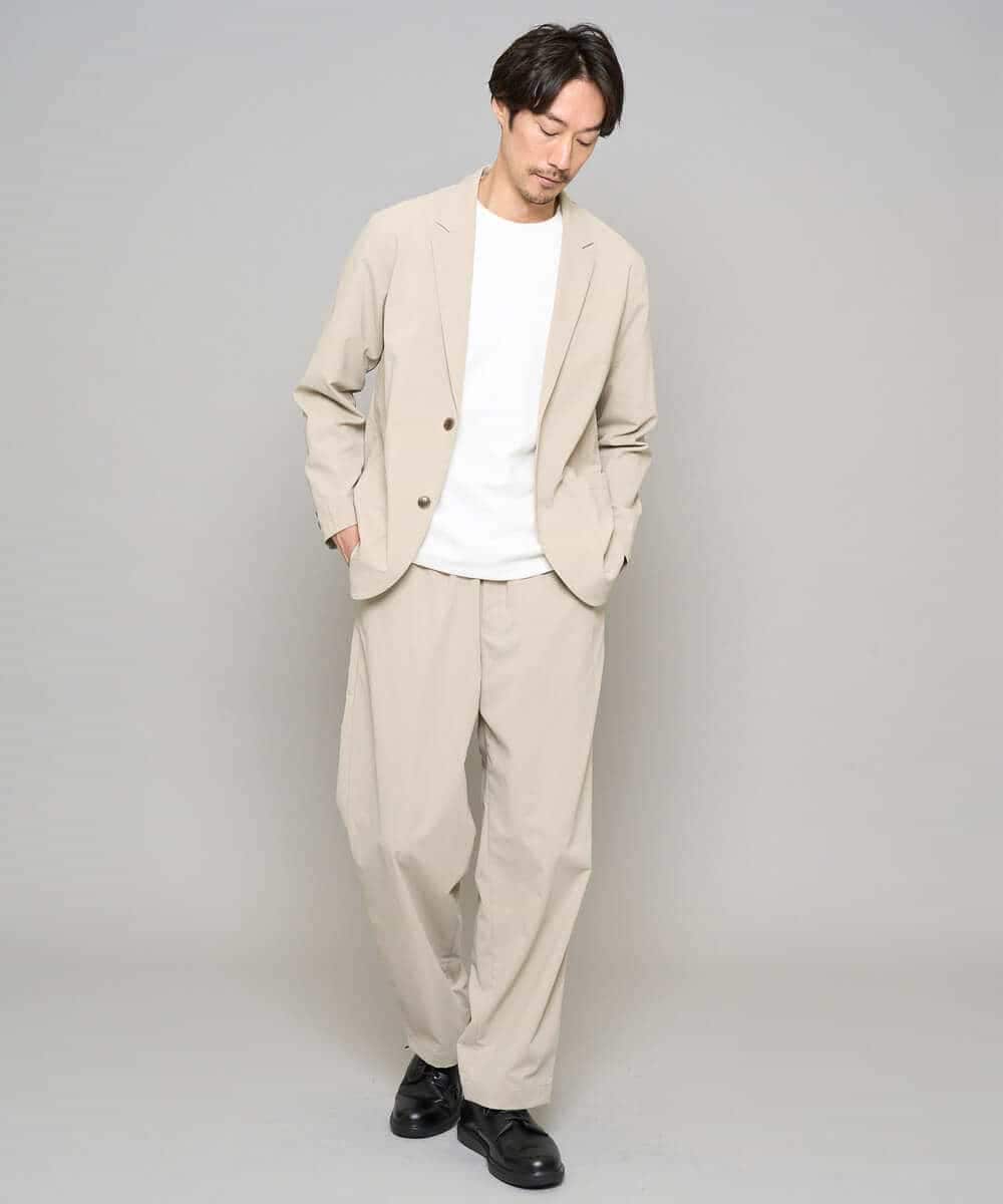 KHKGD49049 a.v.v MEN(アー・ヴェ・ヴェ) 【イージーケア/洗濯機で洗える/接触冷感】フォーマルジャカードセミワイドシルエットカットソー ブラック