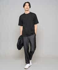 KHKGD49049 a.v.v MEN(アー・ヴェ・ヴェ) 【イージーケア/洗濯機で洗える/接触冷感】フォーマルジャカードセミワイドシルエットカットソー ブラック