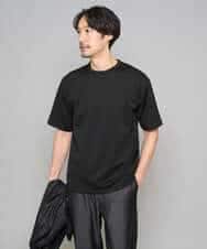 KHKGD49049 a.v.v MEN(アー・ヴェ・ヴェ) 【イージーケア/洗濯機で洗える/接触冷感】フォーマルジャカードセミワイドシルエットカットソー ブラック