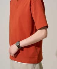 KHKGD51064 a.v.v MEN(アー・ヴェ・ヴェ) 【イージーケア/洗濯機で洗える/接触冷感/毛玉になりにくい】ダブルフェイスワイドシルエットスキッパーポロ オレンジ