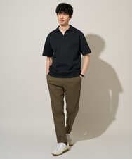 KHKGD51064 a.v.v MEN(アー・ヴェ・ヴェ) 【イージーケア/洗濯機で洗える/接触冷感/毛玉になりにくい】ダブルフェイスワイドシルエットスキッパーポロ オレンジ