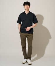 KHKGD51064 a.v.v MEN(アー・ヴェ・ヴェ) 【イージーケア/洗濯機で洗える/接触冷感/毛玉になりにくい】ダブルフェイスワイドシルエットスキッパーポロ オレンジ