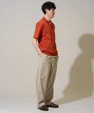 KHKGD51064 a.v.v MEN(アー・ヴェ・ヴェ) 【イージーケア/洗濯機で洗える/接触冷感/毛玉になりにくい】ダブルフェイスワイドシルエットスキッパーポロ オレンジ