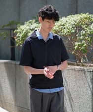 KHKGD51064 a.v.v MEN(アー・ヴェ・ヴェ) 【イージーケア/洗濯機で洗える/接触冷感/毛玉になりにくい】ダブルフェイスワイドシルエットスキッパーポロ オレンジ