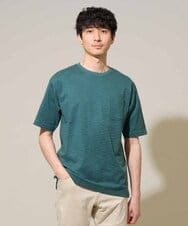 KHKGD54044 a.v.v MEN(アー・ヴェ・ヴェ) 【イージーケア/洗濯機で洗える/接触冷感/毛玉になりにくい】スラブメランジセミワイドシルエットカットソー グリーン