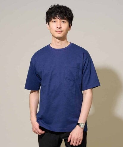 KHKGD54044 a.v.v MEN 【イージーケア/洗濯機で洗える/接触冷感/毛玉になりにくい】スラブメランジセミワイドシルエットカットソー