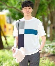 KHKGD68059 a.v.v MEN(アー・ヴェ・ヴェ) 【一枚で着映える夏カットソー】マエミニットキリカエカットソー【洗濯機で洗える】 グリーン