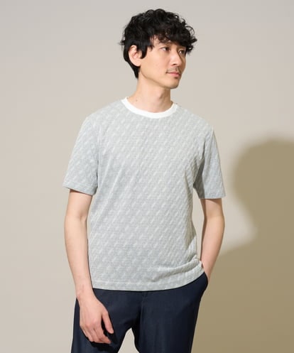 KHKGD74049 a.v.v MEN 【イージーケア/洗濯機で洗える】ダイヤジャカードスマートＴシャツ