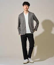 KHKGD76044 a.v.v MEN(アー・ヴェ・ヴェ) 【イージーケア/洗濯機で洗える】キカジャカードＶネックスマートＴシャツ ライトグレー