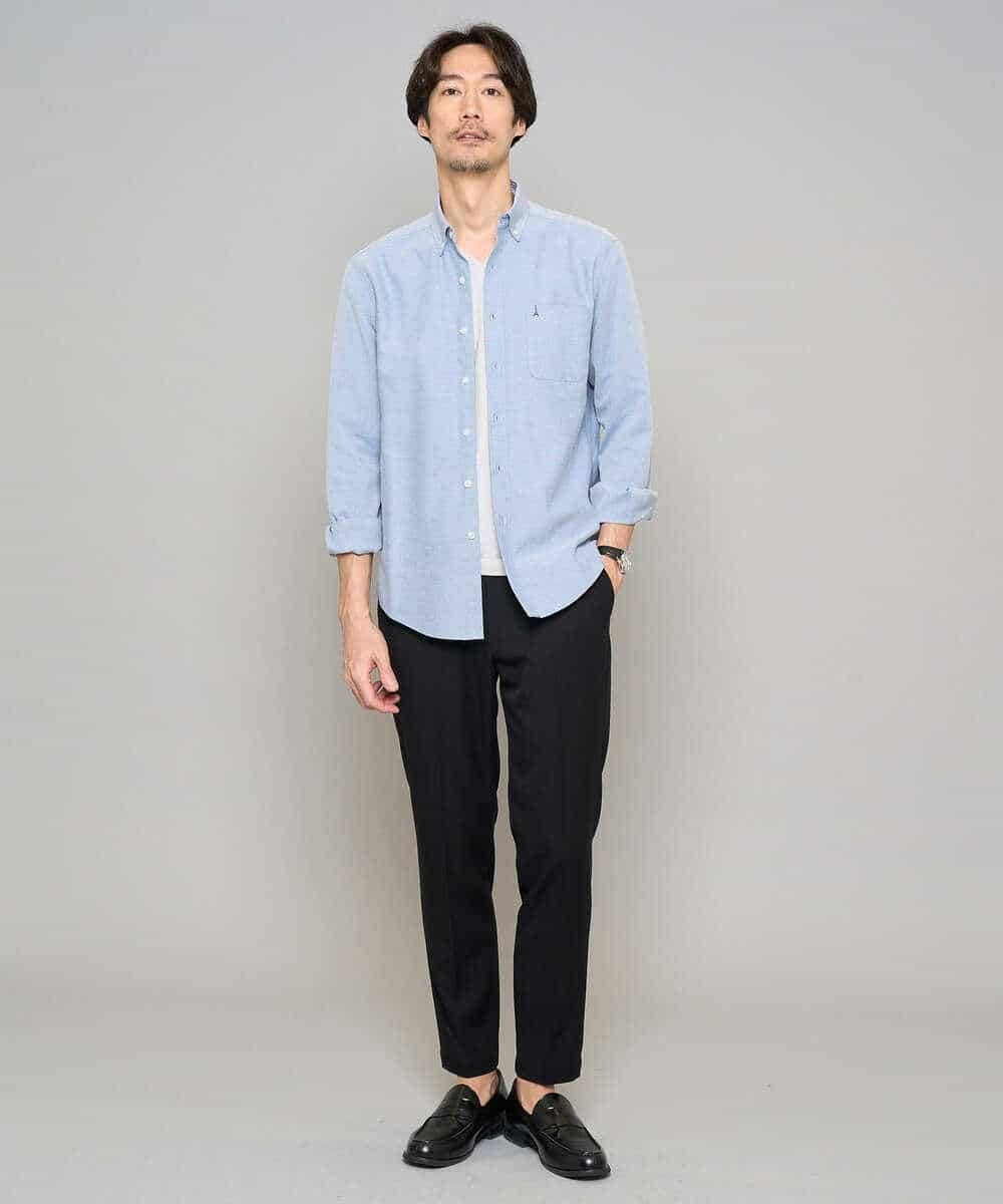 KHKGD76044 a.v.v MEN(アー・ヴェ・ヴェ) 【イージーケア/洗濯機で洗える】キカジャカードＶネックスマートＴシャツ ライトグレー