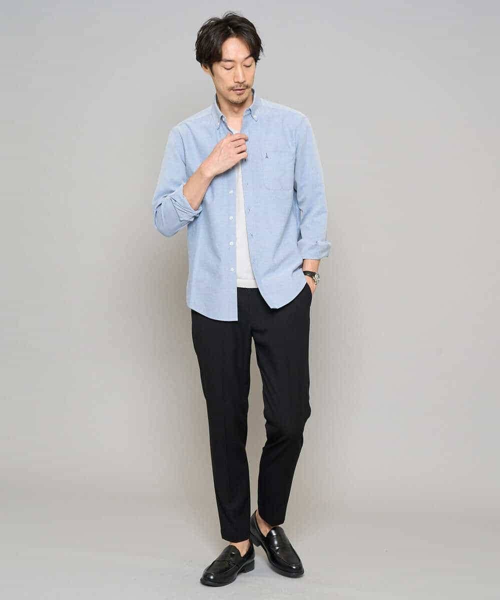 KHKGD76044 a.v.v MEN(アー・ヴェ・ヴェ) 【イージーケア/洗濯機で洗える】キカジャカードＶネックスマートＴシャツ ライトグレー