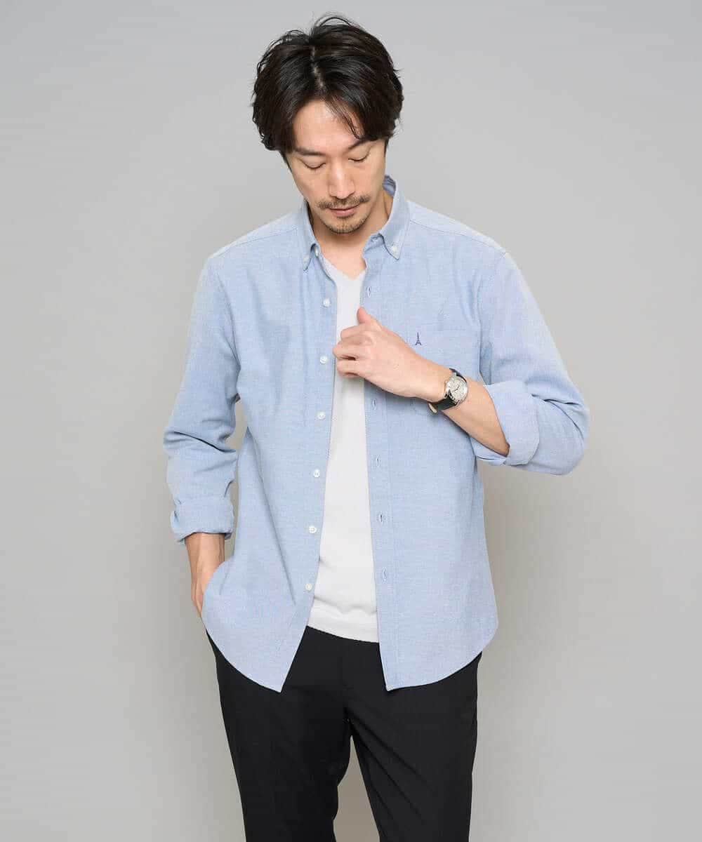 KHKGD76044 a.v.v MEN(アー・ヴェ・ヴェ) 【イージーケア/洗濯機で洗える】キカジャカードＶネックスマートＴシャツ ライトグレー