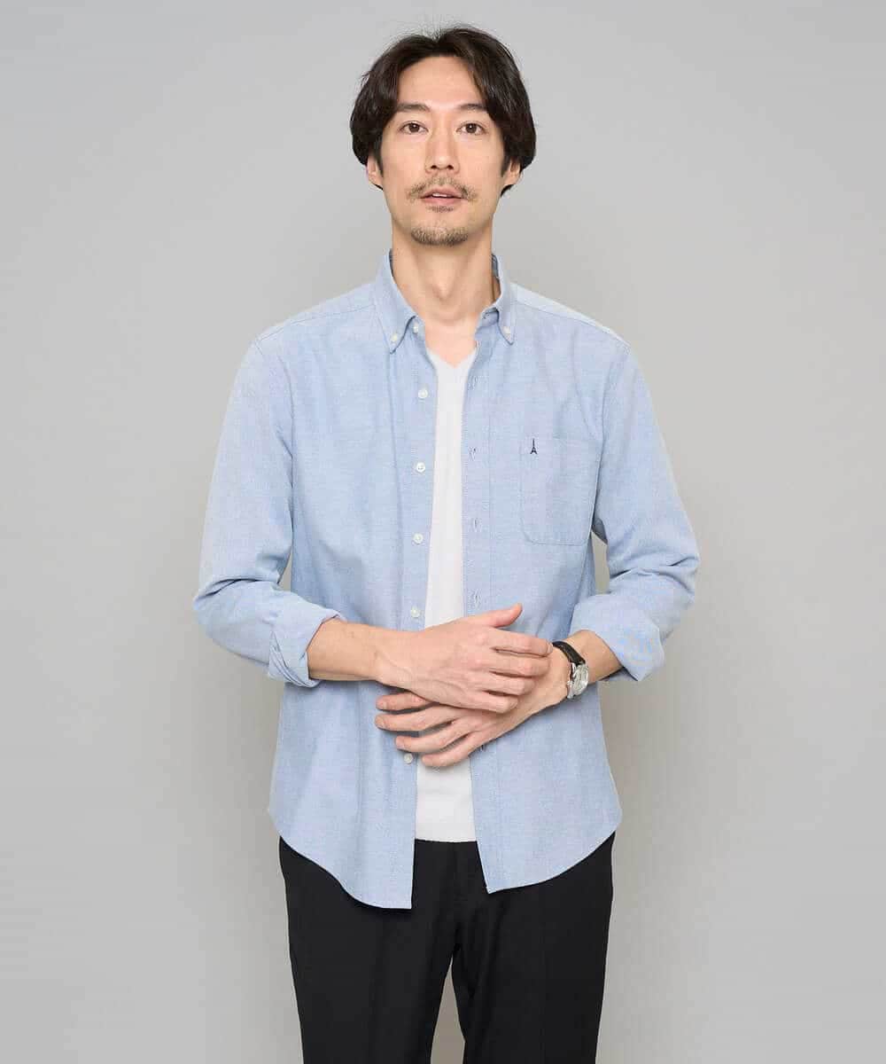 KHKGD76044 a.v.v MEN(アー・ヴェ・ヴェ) 【イージーケア/洗濯機で洗える】キカジャカードＶネックスマートＴシャツ ライトグレー