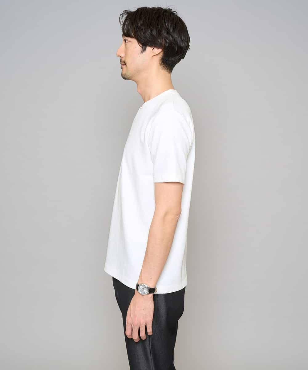 KHKGD76044 a.v.v MEN(アー・ヴェ・ヴェ) 【イージーケア/洗濯機で洗える】キカジャカードＶネックスマートＴシャツ ライトグレー