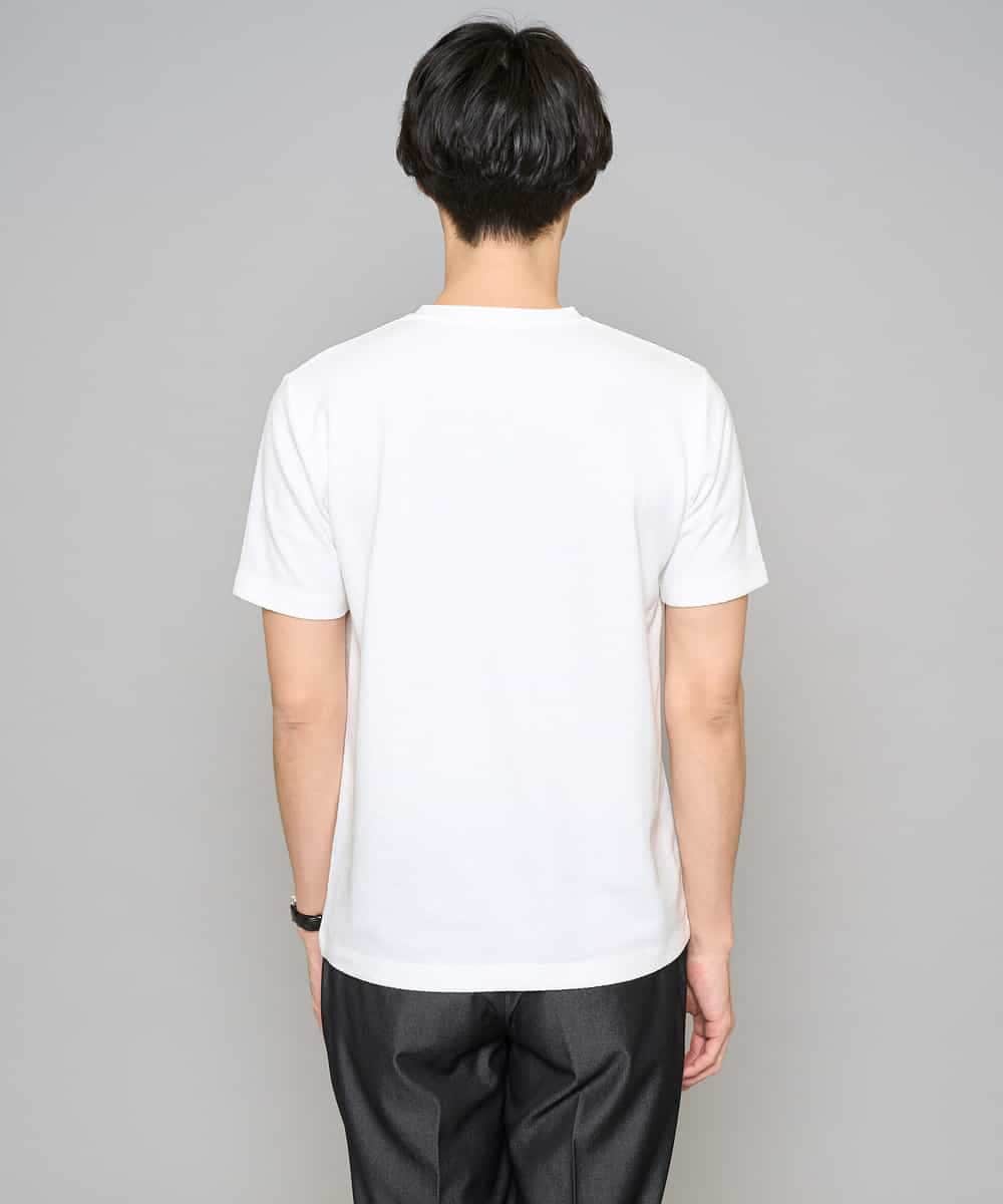 KHKGD76044 a.v.v MEN(アー・ヴェ・ヴェ) 【イージーケア/洗濯機で洗える】キカジャカードＶネックスマートＴシャツ ライトグレー