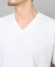 KHKGD76044 a.v.v MEN(アー・ヴェ・ヴェ) 【イージーケア/洗濯機で洗える】キカジャカードＶネックスマートＴシャツ ライトグレー