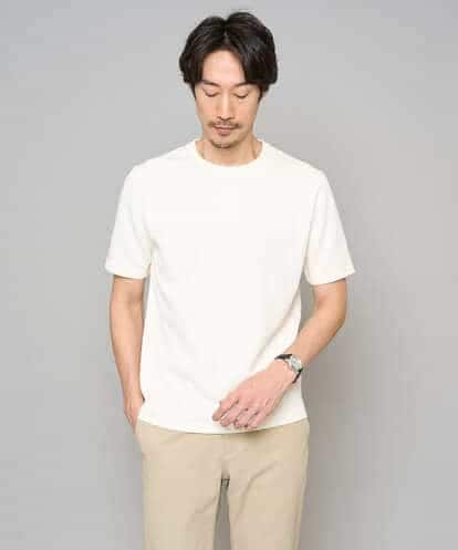 KHKGD77049 a.v.v MEN 【イージーケア/洗濯機で洗える/毛玉になりにくい】ライトキカジャカードクルーネックスマートＴシャツ