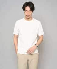 KHKGD77049 a.v.v MEN(アー・ヴェ・ヴェ) 【イージーケア/洗濯機で洗える/毛玉になりにくい】ライトキカジャカードクルーネックスマートＴシャツ アイボリー