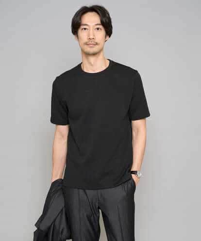 KHKGD77049 a.v.v MEN 【イージーケア/洗濯機で洗える/毛玉になりにくい】ライトキカジャカードクルーネックスマートＴシャツ