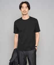 KHKGD77049 a.v.v MEN(アー・ヴェ・ヴェ) 【イージーケア/洗濯機で洗える/毛玉になりにくい】ライトキカジャカードクルーネックスマートＴシャツ ブラック