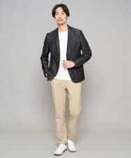 KHKGD77049 a.v.v MEN(アー・ヴェ・ヴェ) 【イージーケア/洗濯機で洗える/毛玉になりにくい】ライトキカジャカードクルーネックスマートＴシャツ ブラック