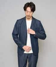 KHKGD77049 a.v.v MEN(アー・ヴェ・ヴェ) 【イージーケア/洗濯機で洗える/毛玉になりにくい】ライトキカジャカードクルーネックスマートＴシャツ ブラック