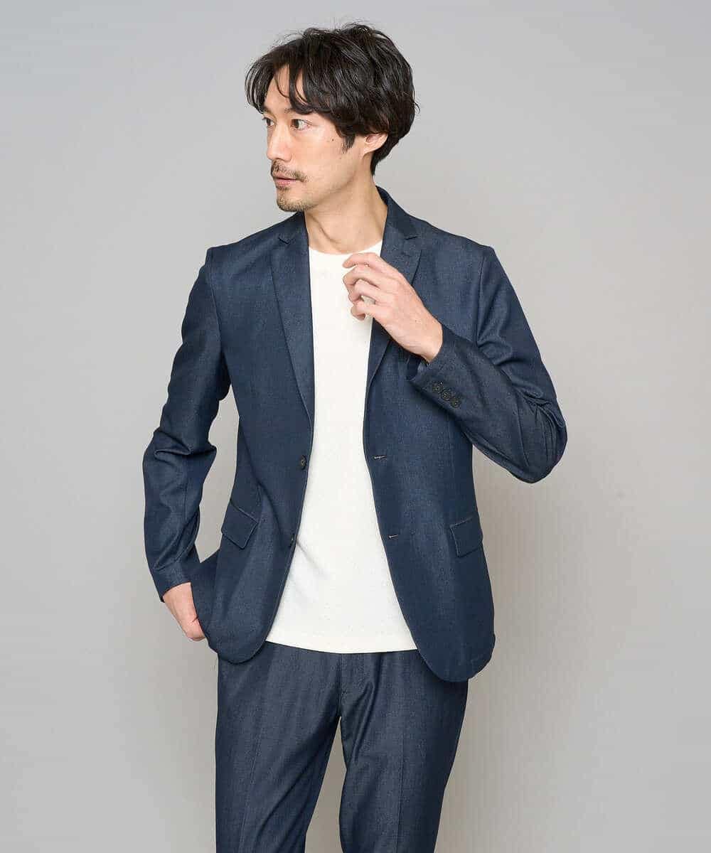 KHKGD77049 a.v.v MEN(アー・ヴェ・ヴェ) 【イージーケア/洗濯機で洗える/毛玉になりにくい】ライトキカジャカードクルーネックスマートＴシャツ ブラック