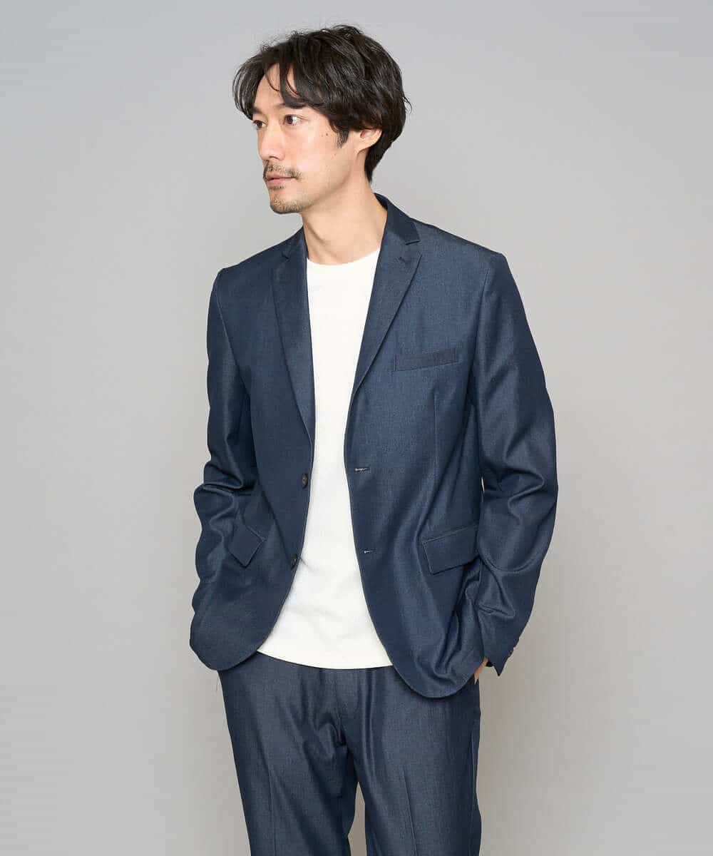 KHKGD77049 a.v.v MEN(アー・ヴェ・ヴェ) 【イージーケア/洗濯機で洗える/毛玉になりにくい】ライトキカジャカードクルーネックスマートＴシャツ ブラック