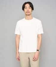 KHKGD77049 a.v.v MEN(アー・ヴェ・ヴェ) 【イージーケア/洗濯機で洗える/毛玉になりにくい】ライトキカジャカードクルーネックスマートＴシャツ ブラック