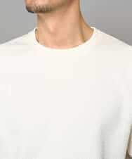 KHKGD77049 a.v.v MEN(アー・ヴェ・ヴェ) 【イージーケア/洗濯機で洗える/毛玉になりにくい】ライトキカジャカードクルーネックスマートＴシャツ ブラック